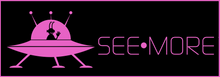 Load image into Gallery viewer, SEE-MORE Pink-on-Black Kids Beanie