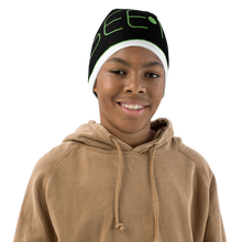 Load image into Gallery viewer, Another Beanie That's So Cool, Your Child's Smile Will Span The Universe. SEE-MORE Alien-Green on Black, White Kids Beanie