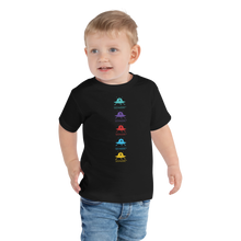 Load image into Gallery viewer, Just Watch The Smile Light Up Your Child's Face in This SEE-MORE COLORFUL SPACESHIPS Toddler Short Sleeve Cotton TEE