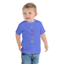 Load image into Gallery viewer, Just Watch The Smile Light Up Your Child's Face in This SEE-MORE COLORFUL SPACESHIPS Toddler Short Sleeve Cotton TEE