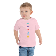 Load image into Gallery viewer, Just Watch The Smile Light Up Your Child's Face in This SEE-MORE COLORFUL SPACESHIPS Toddler Short Sleeve Cotton TEE