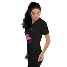 Load image into Gallery viewer, SEE-MORE Spaceship Short Sleeve V-Neck T-Shirt. "The Lucie"