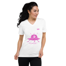 Load image into Gallery viewer, SEE-MORE Spaceship Short Sleeve V-Neck T-Shirt.  &quot;The Lucie&quot;
