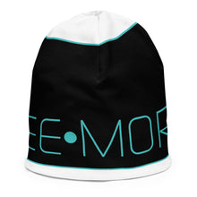 Load image into Gallery viewer, SEE-MORE Turquoise on Black, White Kids Beanie
