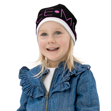 Load image into Gallery viewer, SEE-MORE Pink and Black Beanie For Maximum Wattage Smiles.
