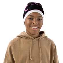 Load image into Gallery viewer, SEE-MORE Pink-on-Black Kids Beanie
