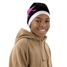 Load image into Gallery viewer, SEE-MORE Pink-on-Black Kids Beanie
