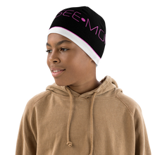 Load image into Gallery viewer, SEE-MORE Pink-on-Black Kids Beanie
