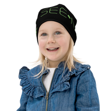 Load image into Gallery viewer, A Beanie So Cool Your Child&#39;s Smile Will Break the Internet.  SEE-MORE Alien-Green on Black, Kid&#39;s Beanie
