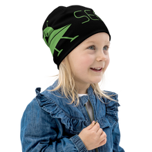 Load image into Gallery viewer, A Beanie So Cool Your Child&#39;s Smile Will Break the Internet.  SEE-MORE Alien-Green on Black, Kid&#39;s Beanie
