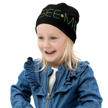 Load image into Gallery viewer, A Beanie So Cool Your Child&#39;s Smile Will Break the Internet.  SEE-MORE Alien-Green on Black, Kid&#39;s Beanie
