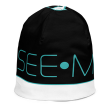 Load image into Gallery viewer, SEE-MORE Teal on Black Kids Beanie
