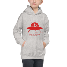 Load image into Gallery viewer, The SEE-MORE Spaceship is Raising Smiles Throughout The Universe. This Hoodie Definitely Raises Galaxy-Size Smiles.
