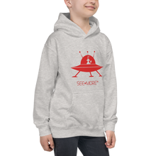 Load image into Gallery viewer, The SEE-MORE Spaceship is Raising Smiles Throughout The Universe. This Hoodie Definitely Raises Galaxy-Size Smiles.
