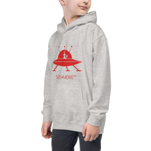 Load image into Gallery viewer, The SEE-MORE Spaceship is Raising Smiles Throughout The Universe. This Hoodie Definitely Raises Galaxy-Size Smiles.
