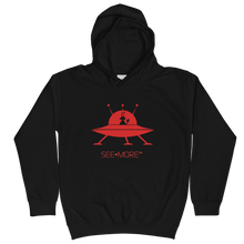 Load image into Gallery viewer, The SEE-MORE Spaceship is Raising Smiles Throughout The Universe. This Hoodie Definitely Raises Galaxy-Size Smiles.
