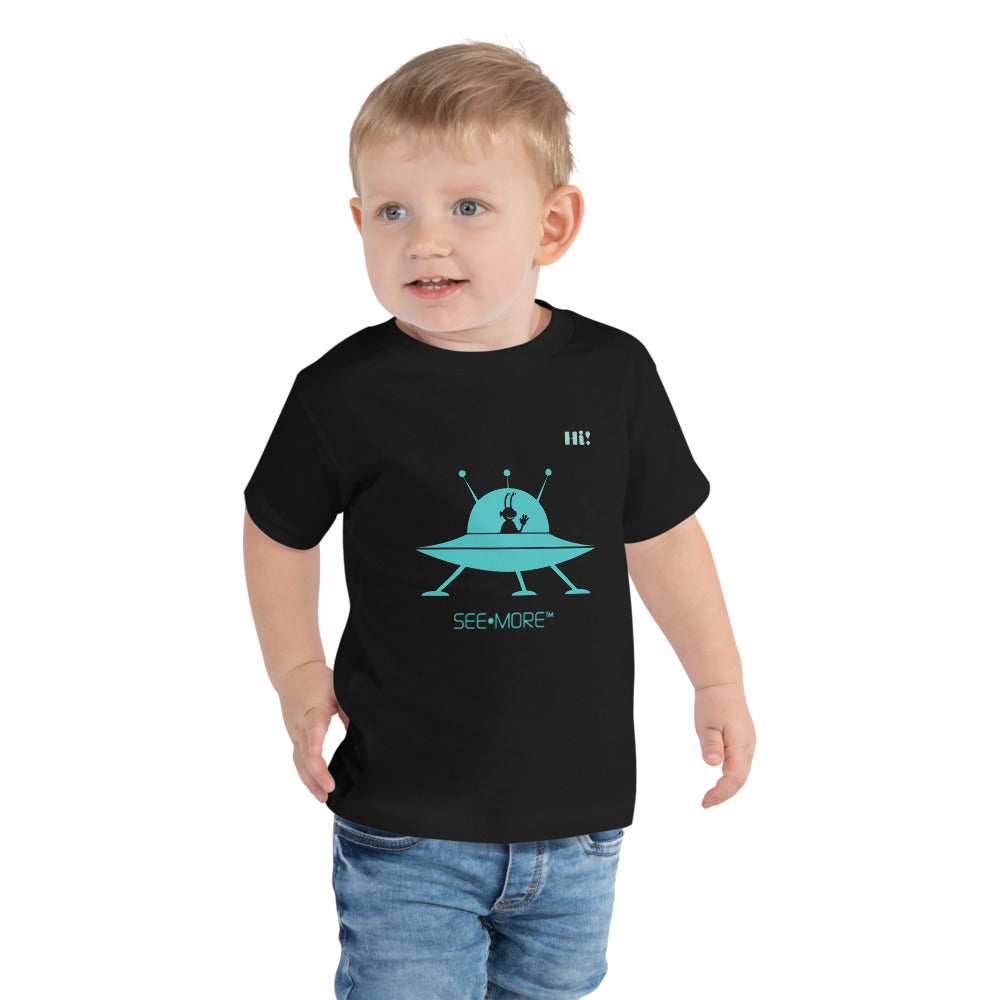 Spaceships Mean Smiles.  Just Imagine The Galactic Smile On Your Child's face In This Short-Sleeve Cotton Tee